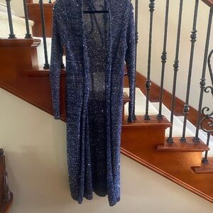 Sparkling Long Blue Cardigan